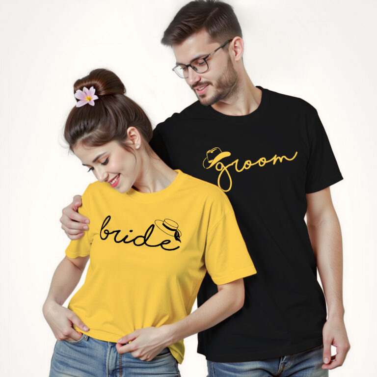 Unique Bride Groom Wedding T-shirt