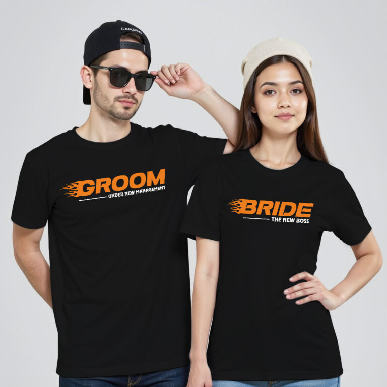 Groom Bride Diamond Theme Wedding T-shirt