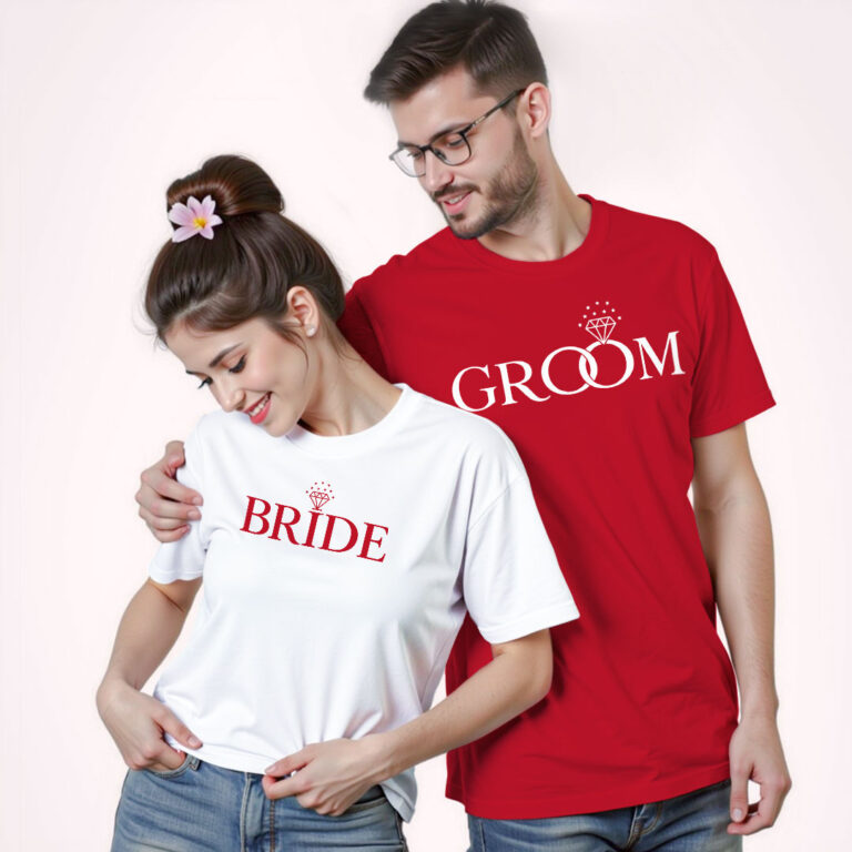 Groom & Bride Wedding T-shirt