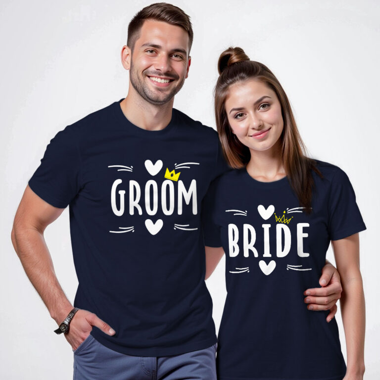 King Groom Queen Bride Wedding T-shirt
