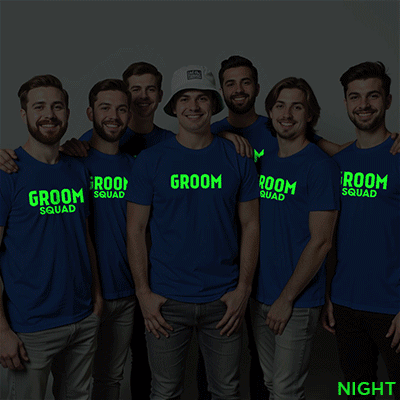 Groom & Groom Squad Wedding Glow In The Dark T-shirt