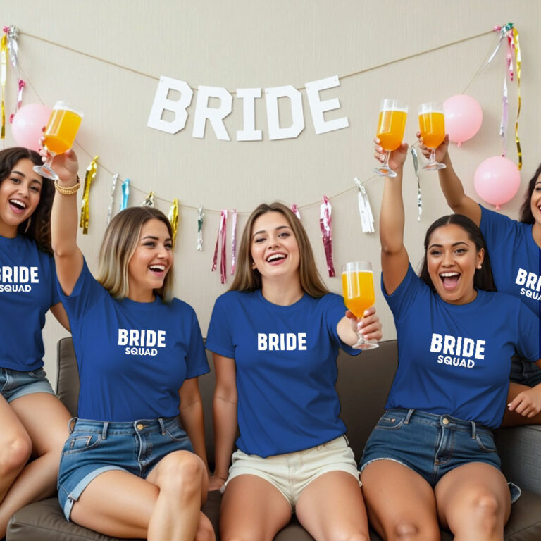 Bride & Bride Squad Wedding Glow In The Dark T-shirt image 2