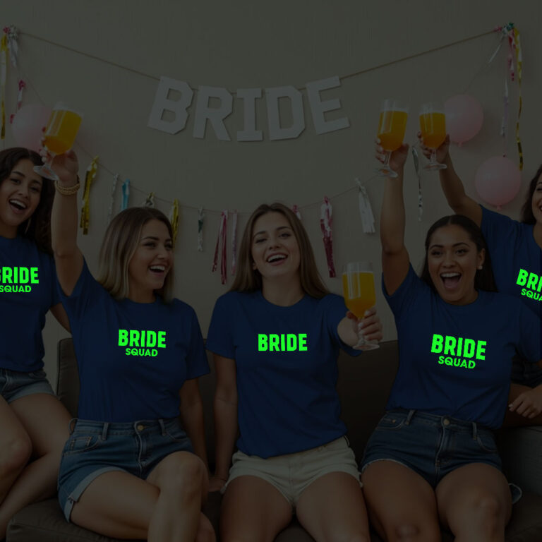 Bride & Bride Squad Wedding Glow In The Dark T-shirt