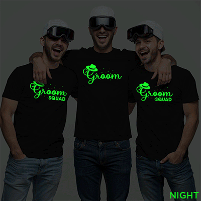 Unique Groom & Groom Squad Wedding Glow In The Dark T-shirt