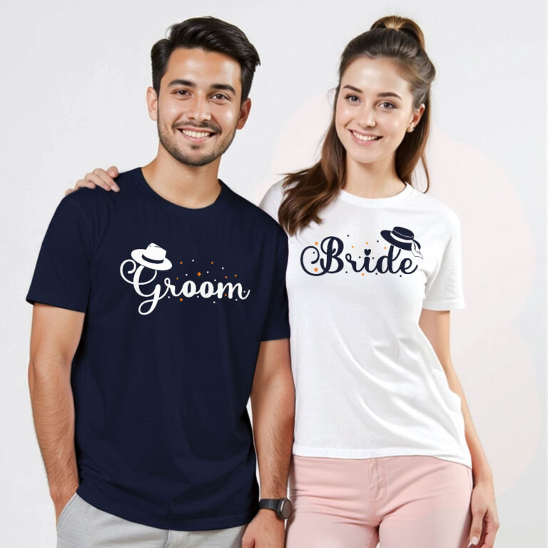 Unique Bride Groom Wedding T-shirt