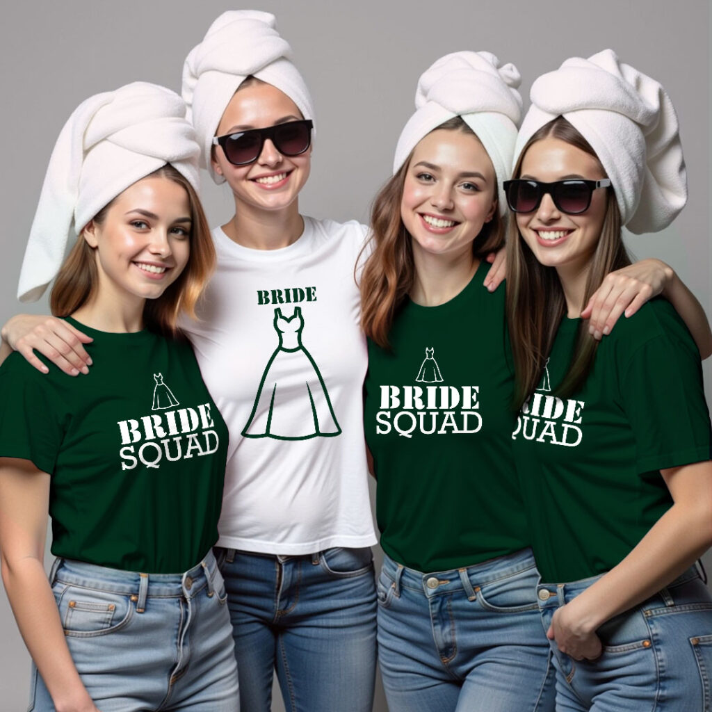 Special Bride & Bride Squad Wedding T-shirt | Bride Squad | Regular Print | Beige