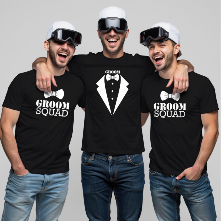 Special Groom & Groom Squad Wedding Glow In The Dark T-shirt image 2