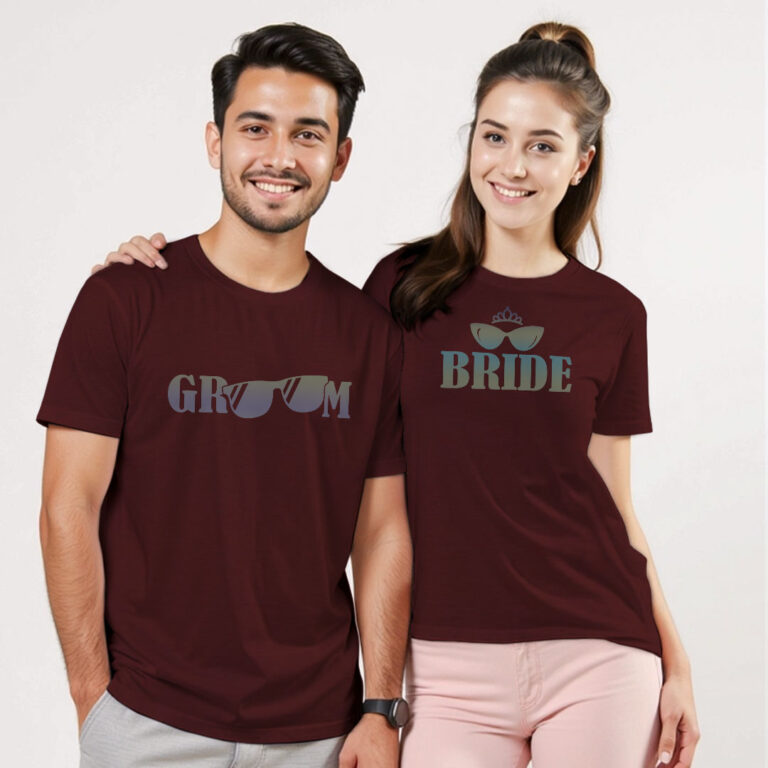 Swagger Bride Groom Wedding Rainbow Reflective T-shirt image 2