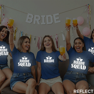 Swagger Bride & Bride Squad Reflective Wedding T-shirt | Bride Squad | Reflective | Beige