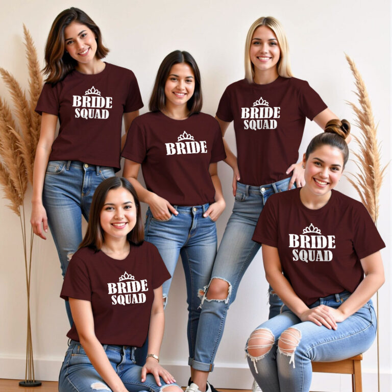 Funny Bride & Bride Squad Wedding T-shirt