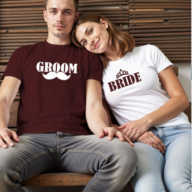Funny Bride Groom Wedding T-shirt