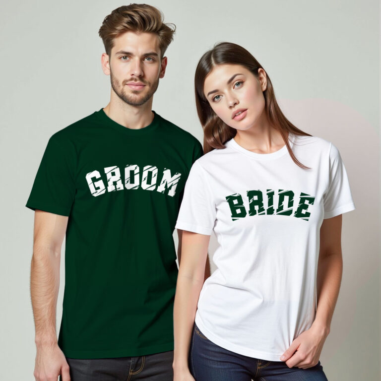 Unique Bride Groom Wedding T-shirt