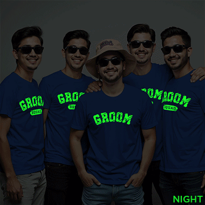 Unique Groom & Groom Squad Wedding Glow In The Dark T-shirt