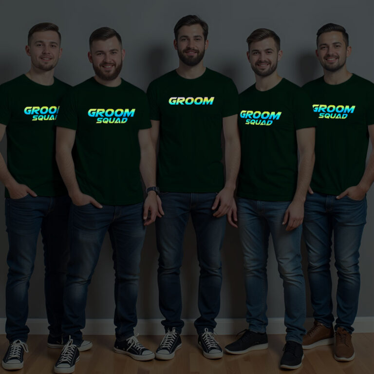 Groom theme & Groom Squad Wedding Rainbow Reflective T-shirt