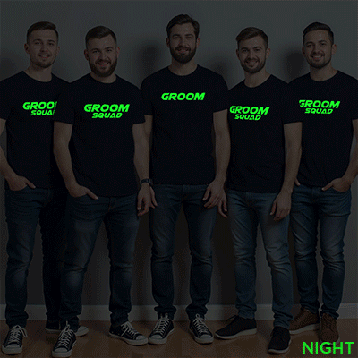 Groom theme & Groom Squad Wedding Glow In The Dark T-shirt