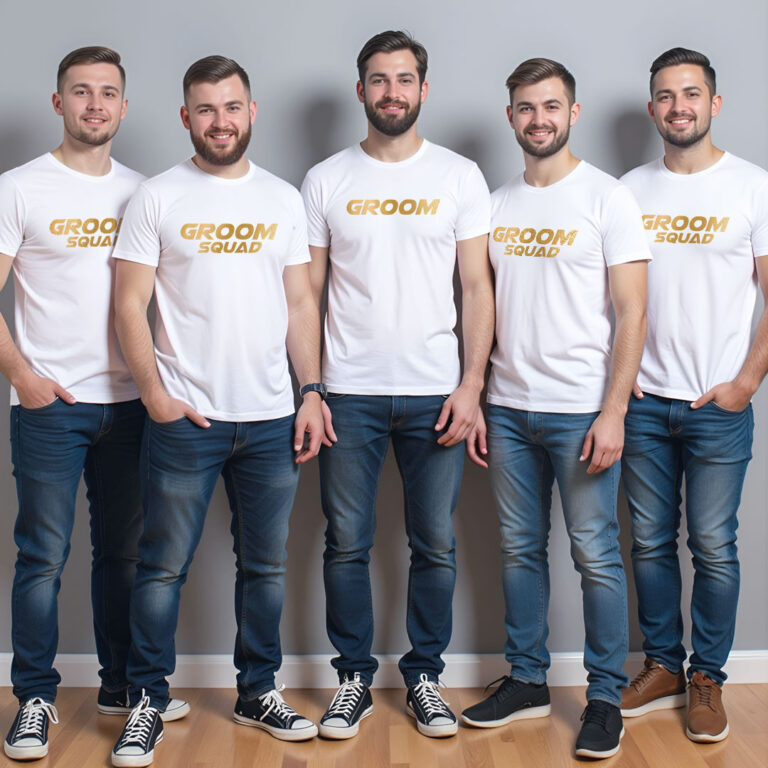 Groom theme & Groom Squad Gold Printed Wedding T-shirt