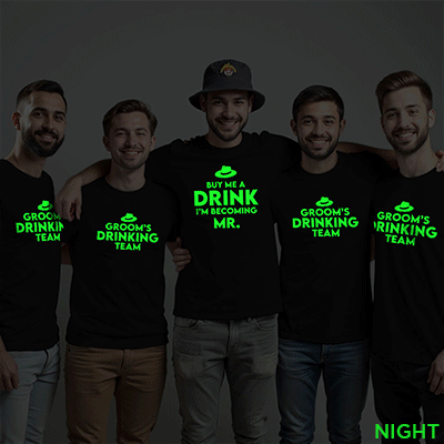 Buy me a Drink Groom & Groom Team Wedding Glow In The Dark T-shirt
