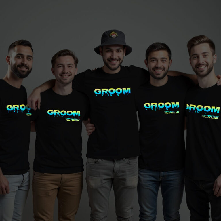 Special Groom & Groom Crew Wedding Rainbow Reflective T-shirt