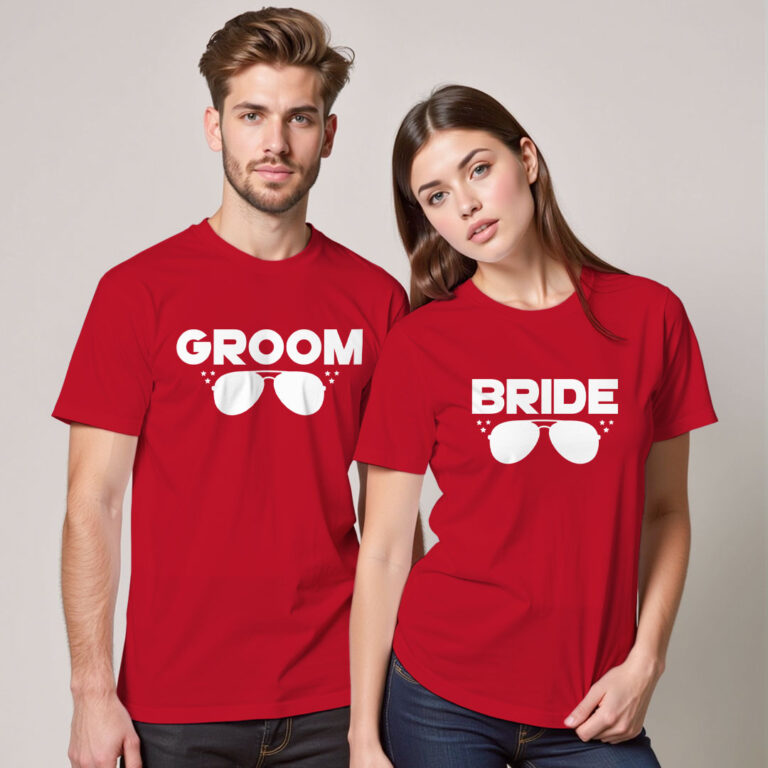 Groom Bride Swag style Wedding T-shirt
