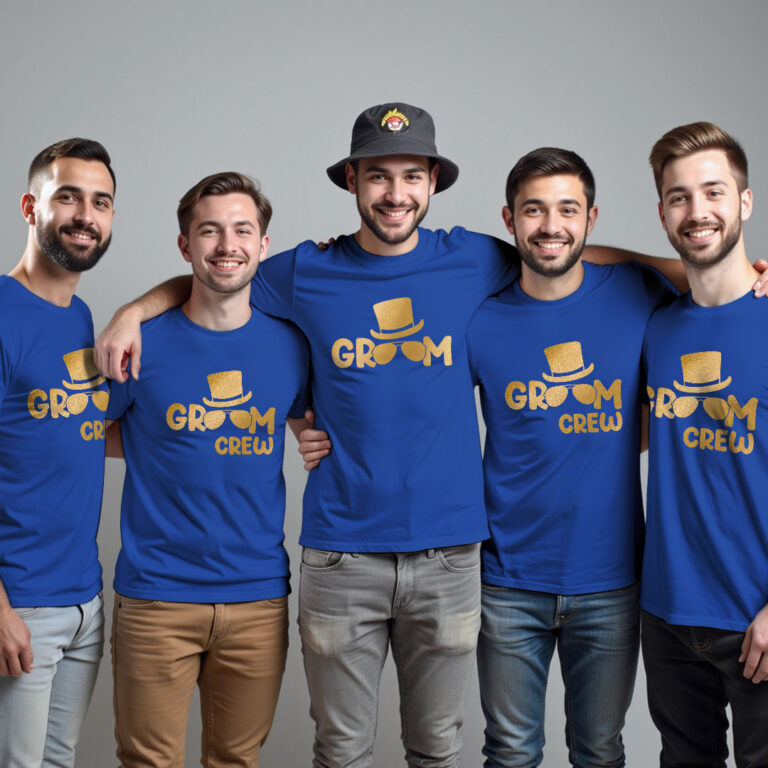Special Groom & Groom Crew Gold Printed Wedding T-shirt