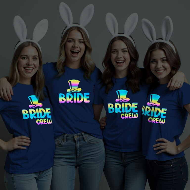 Special Bride & Bride Crew Wedding Rainbow Reflective T-shirt