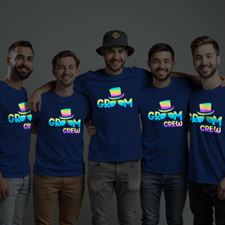 Special Groom & Groom Crew Wedding Rainbow Reflective T-shirt