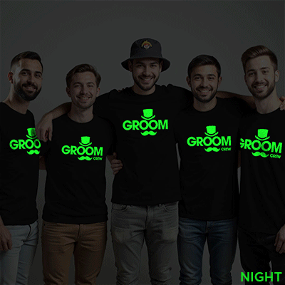 Funny Groom & Groom Crew Wedding Glow In The Dark T-shirt