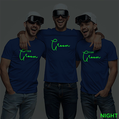 Simple Groom & Groom Team Wedding Glow In The Dark T-shirt