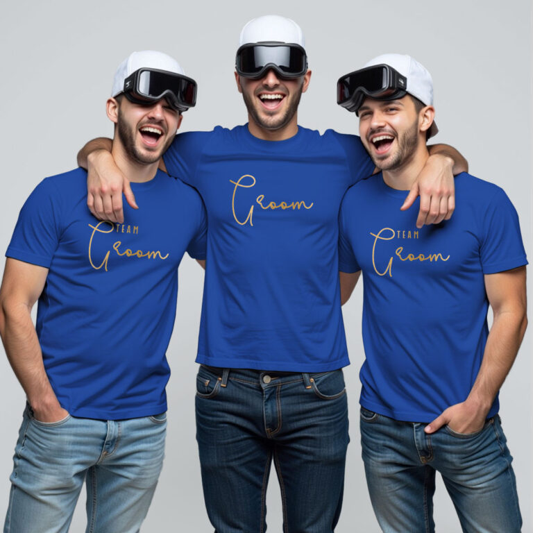 Simple Groom & Groom Team Gold Printed Wedding T-shirt
