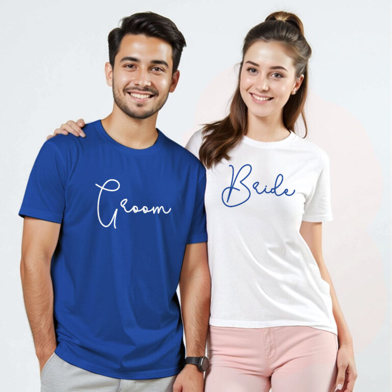 Simple Groom Bride Wedding T-shirt