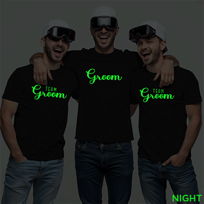 Groom & Groom Team Wedding Glow In The Dark T-shirt