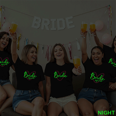 Lovely Bride & Bride Squad Wedding Glow In The Dark T-shirt