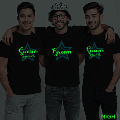 Star Groom & Groom Squad Wedding Glow In The Dark T-shirt