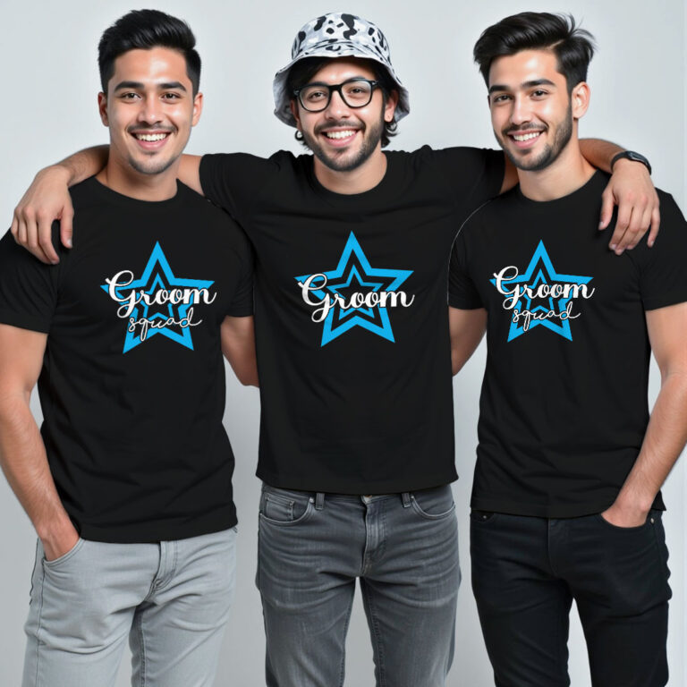 Star Groom & Groom Squad Wedding Glow In The Dark T-shirt image 2
