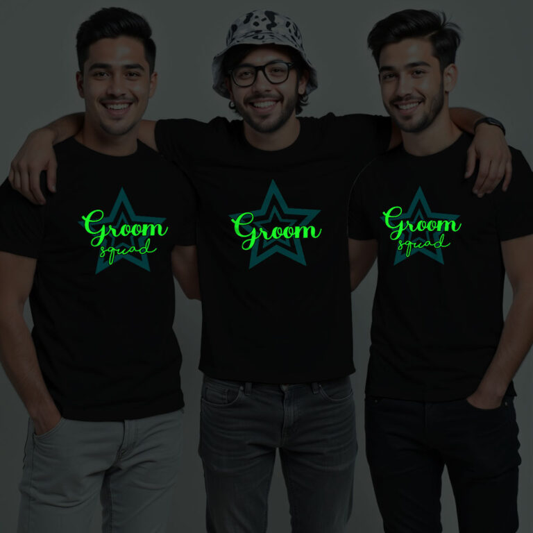 Star Groom & Groom Squad Wedding Glow In The Dark T-shirt