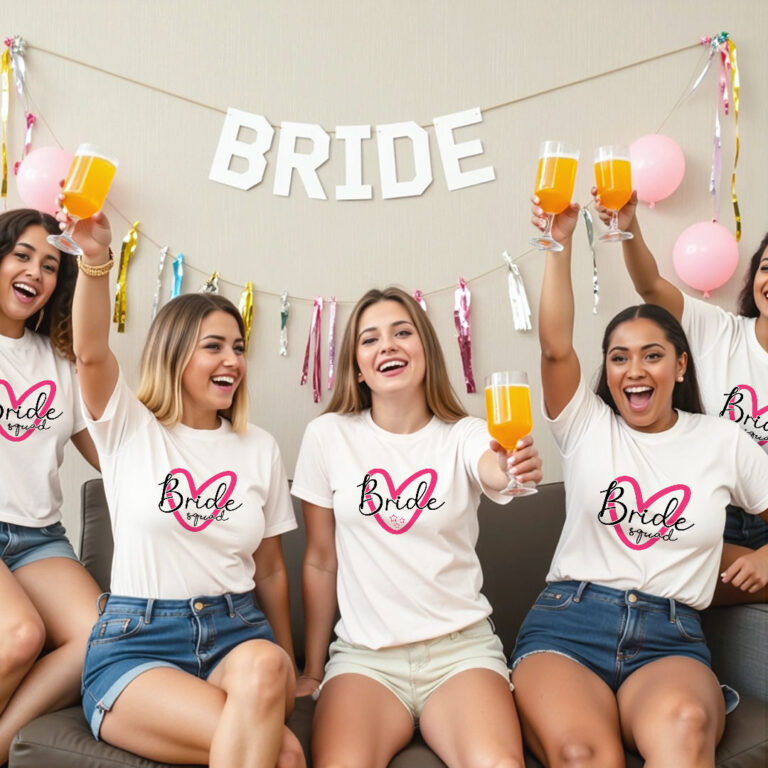 Lovely Bride & Bride Squad Wedding T-shirt
