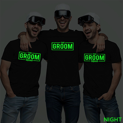 Groom & Groom Squad Wedding Glow In The Dark T-shirt