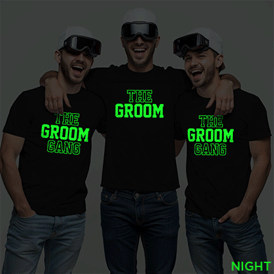 The Groom & Groom Gang Wedding Glow In The Dark T-shirt