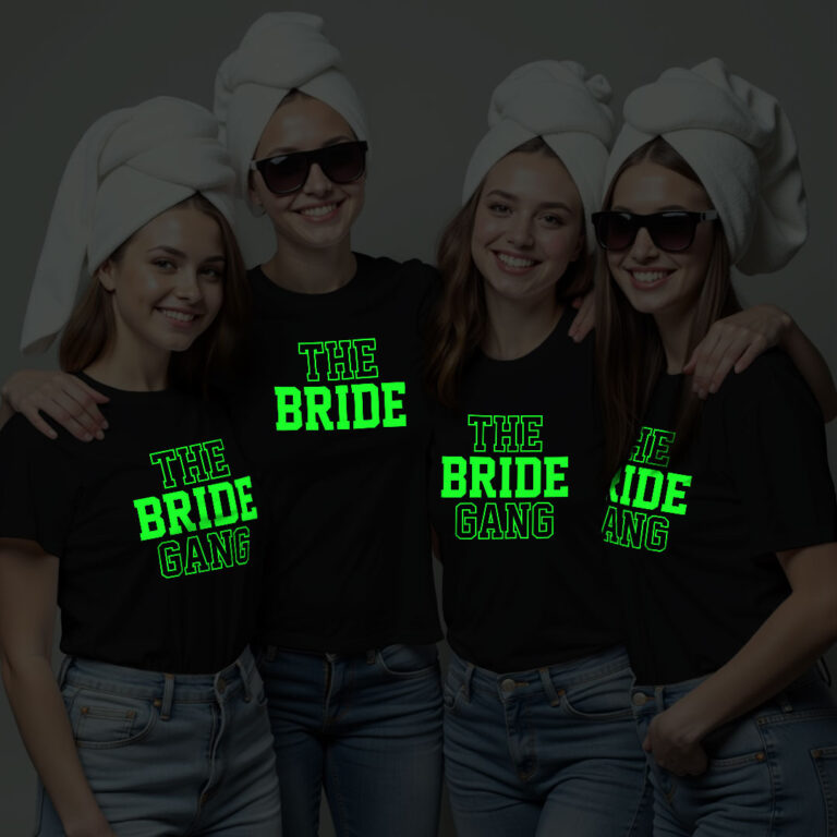 The Bride & Bride Gang Wedding Glow In The Dark T-shirt