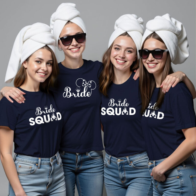 Minni Themed Bride & Bride Squad Wedding Glow In The Dark T-shirt image 2