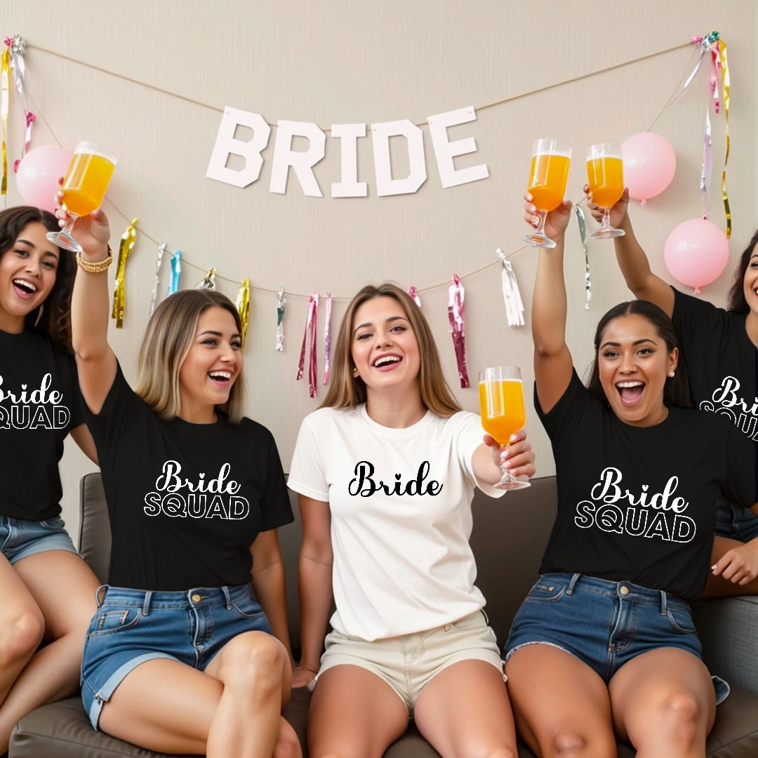 Bride & Bride Squad Wedding T-shirt