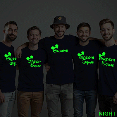 Micky Groom & Groom Squad Wedding Glow In The Dark T-shirt