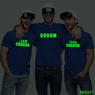 Groom & Groom Team Wedding Glow In The Dark T-shirt