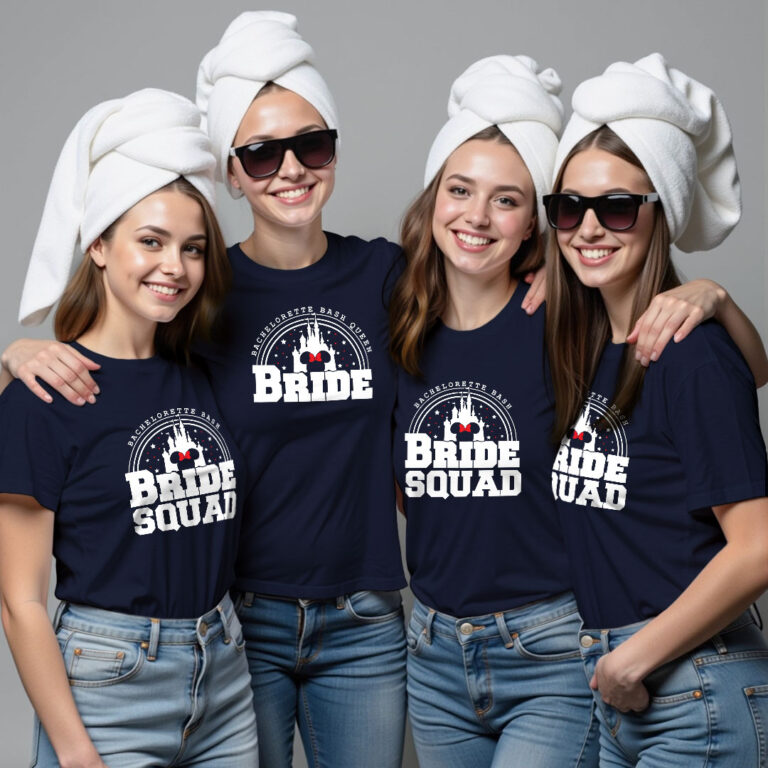 Bachelorette Bash Queen Bride & Bride Squad Wedding T-shirt