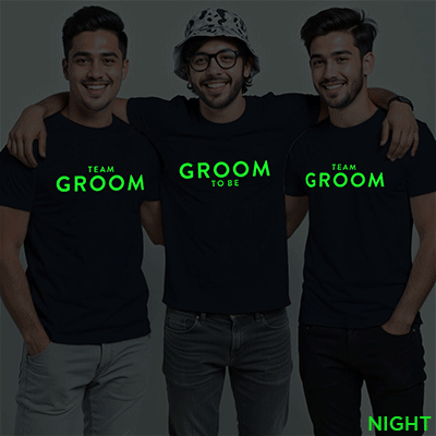 Groom To Be & Groom Team Wedding Glow In The Dark T-shirt