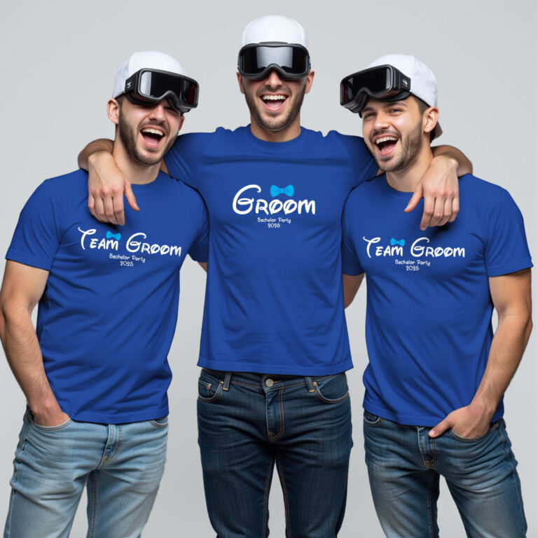 Custom Bachelor Party Groom & Groom Team Wedding T-shirt