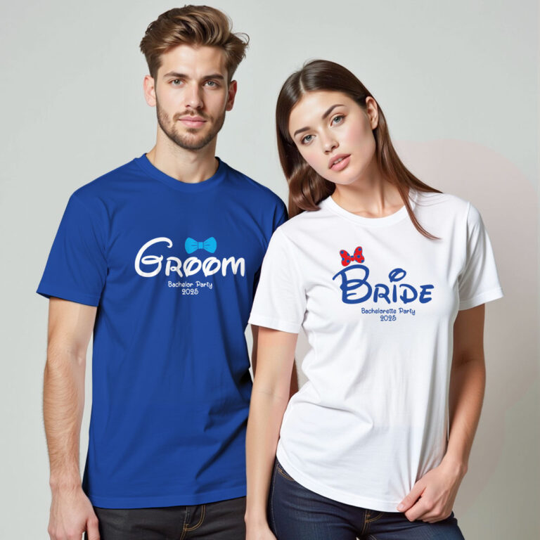 Custom Bachelor Party Groom Bride Wedding T-shirt