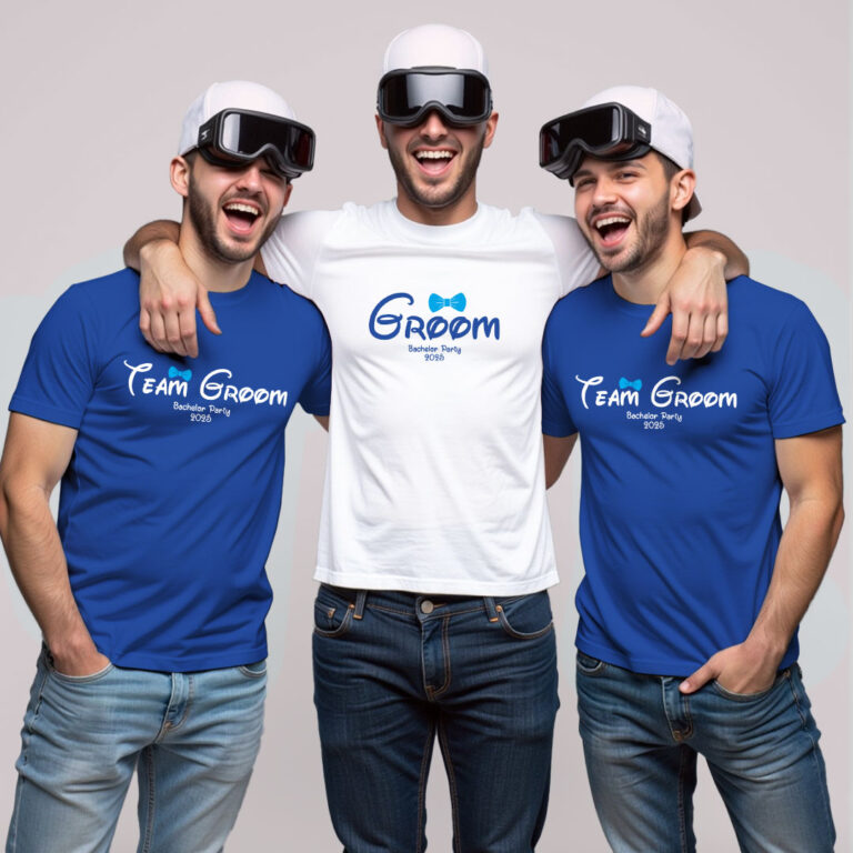 Custom Bachelor Party Groom & Groom Team Wedding T-shirt