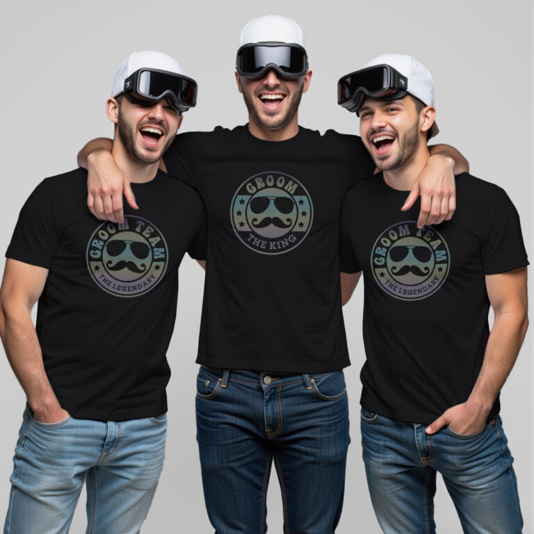 Groom Special & Groom Team Wedding Rainbow Reflective T-shirt image 2