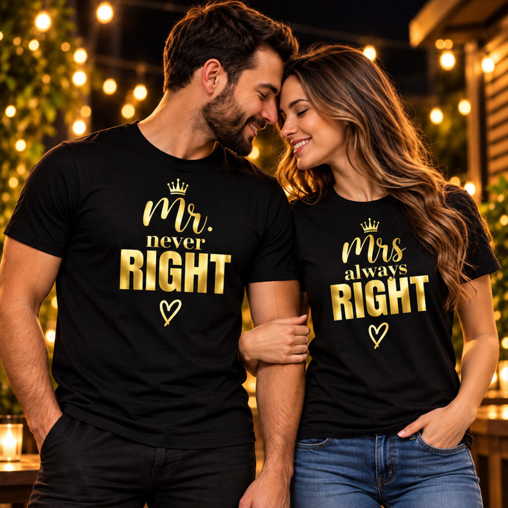 Couple Gold Printed